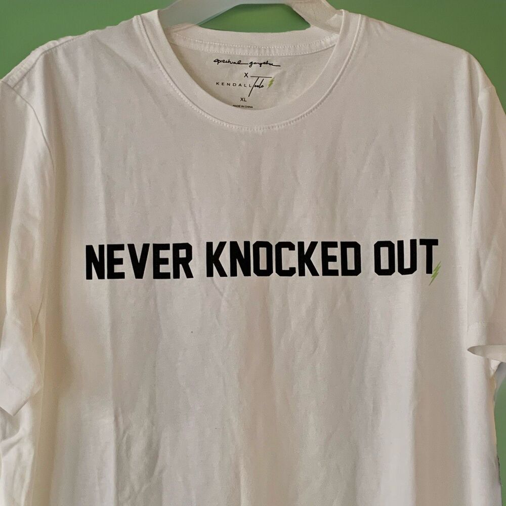 NEW Spiritual Gangster x Kendall Toole "Never Knocked Out" Mens T-Shirt White XL